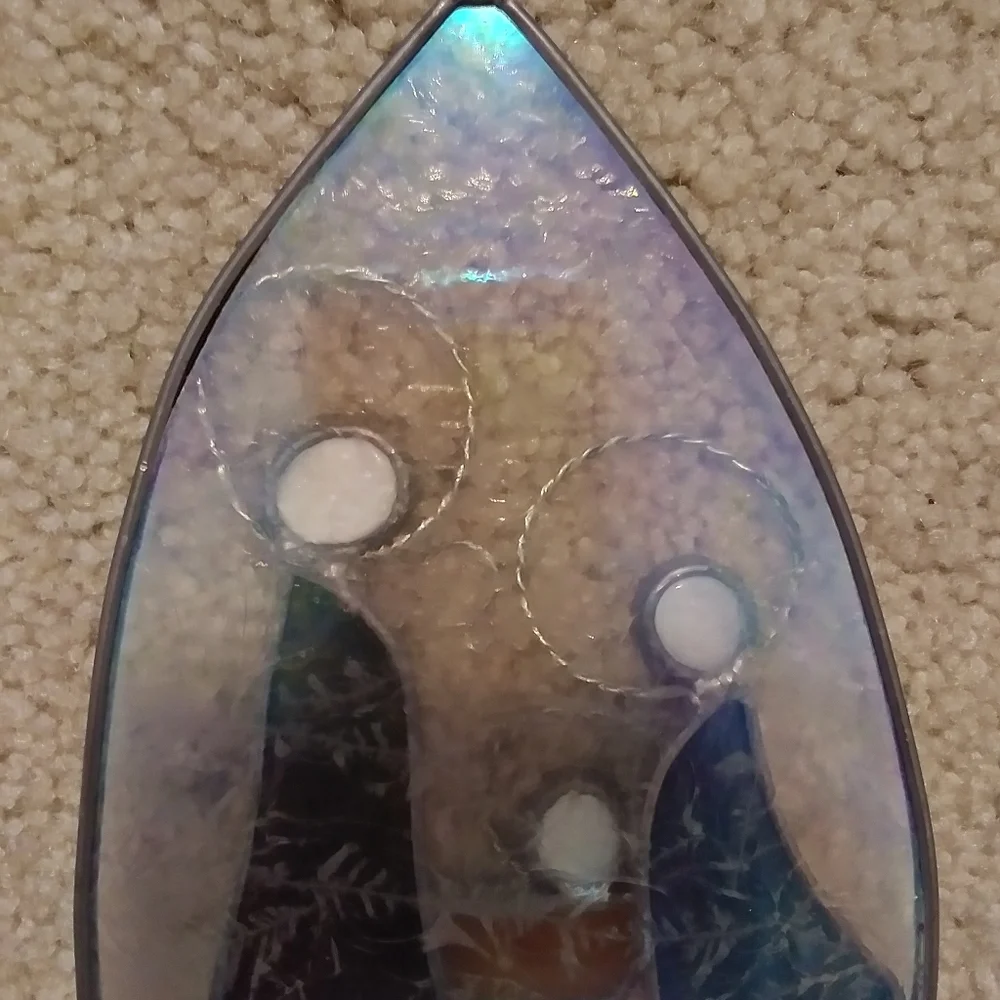 Stain glass Angel & Manger Scene